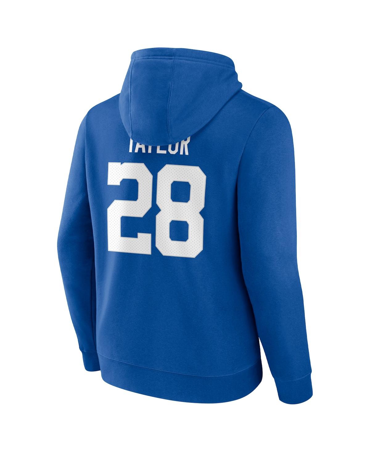 Shop Fanatics Men's  Jonathan Taylor Royal Indianapolis Colts Player Icon Name And Number Pullover Hoodie