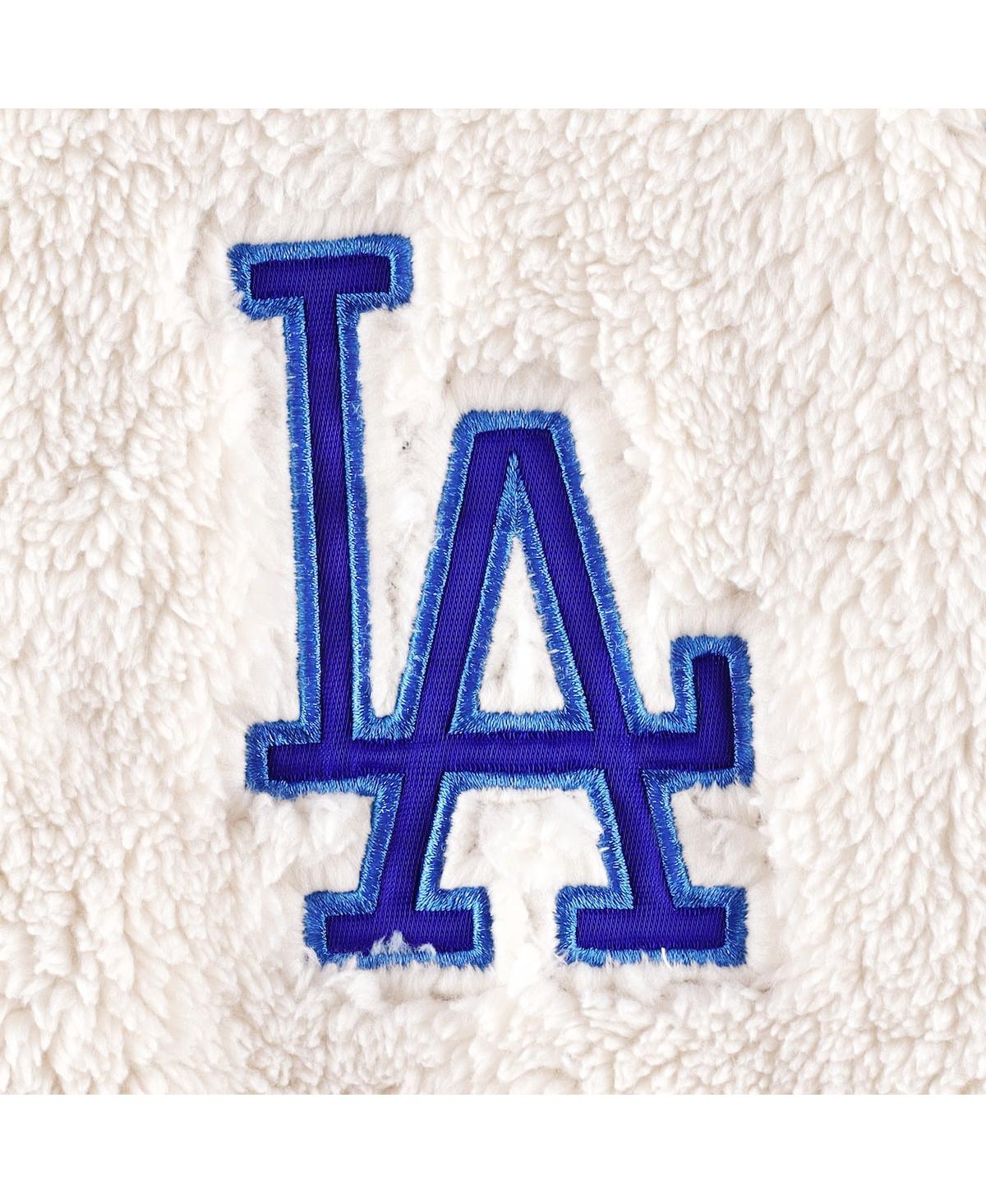 Shop G-iii 4her By Carl Banks Women's  Oatmeal, Royal Los Angeles Dodgers Shuffle It Raglan Full-zip Hoodi In Oatmeal,royal