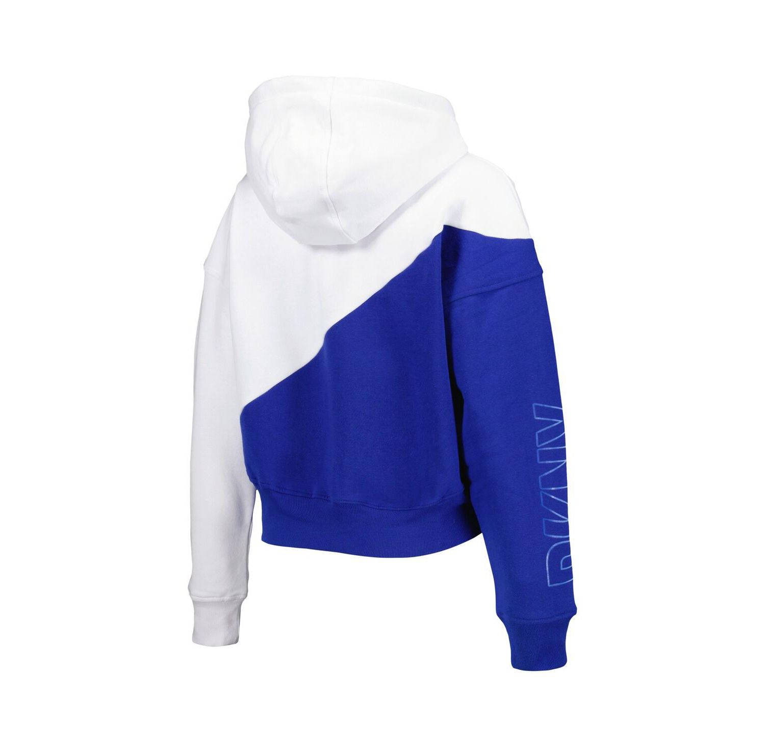 Women's White and Royal Los Angeles Rams Bobbi Color Blocked Pullover Hoodie