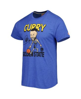 Men's Stephen Curry Royal Golden State Warriors Player Caricature Tri-Blend T-shirt