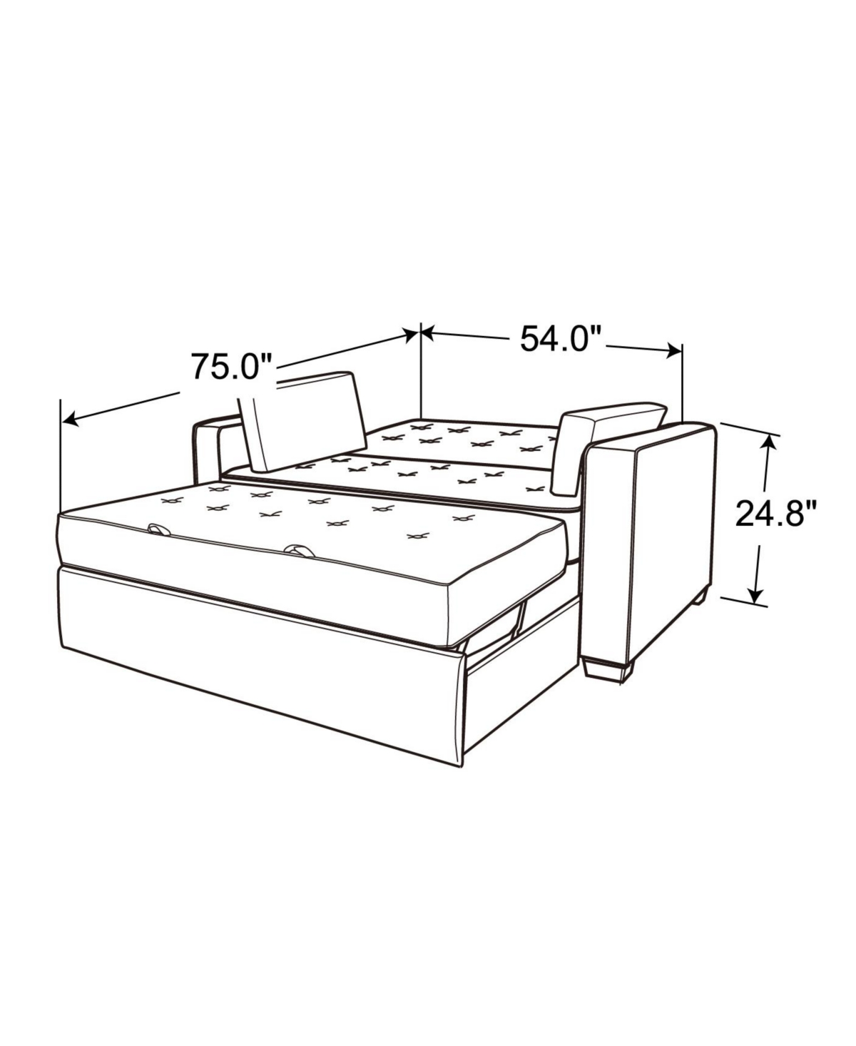 Shop Serta 66.5" W Polyester Augustus Full Convertible Sofa In Java