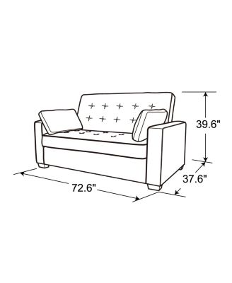 72.6" W Polyester Augustus Queen Convertible Sofa
