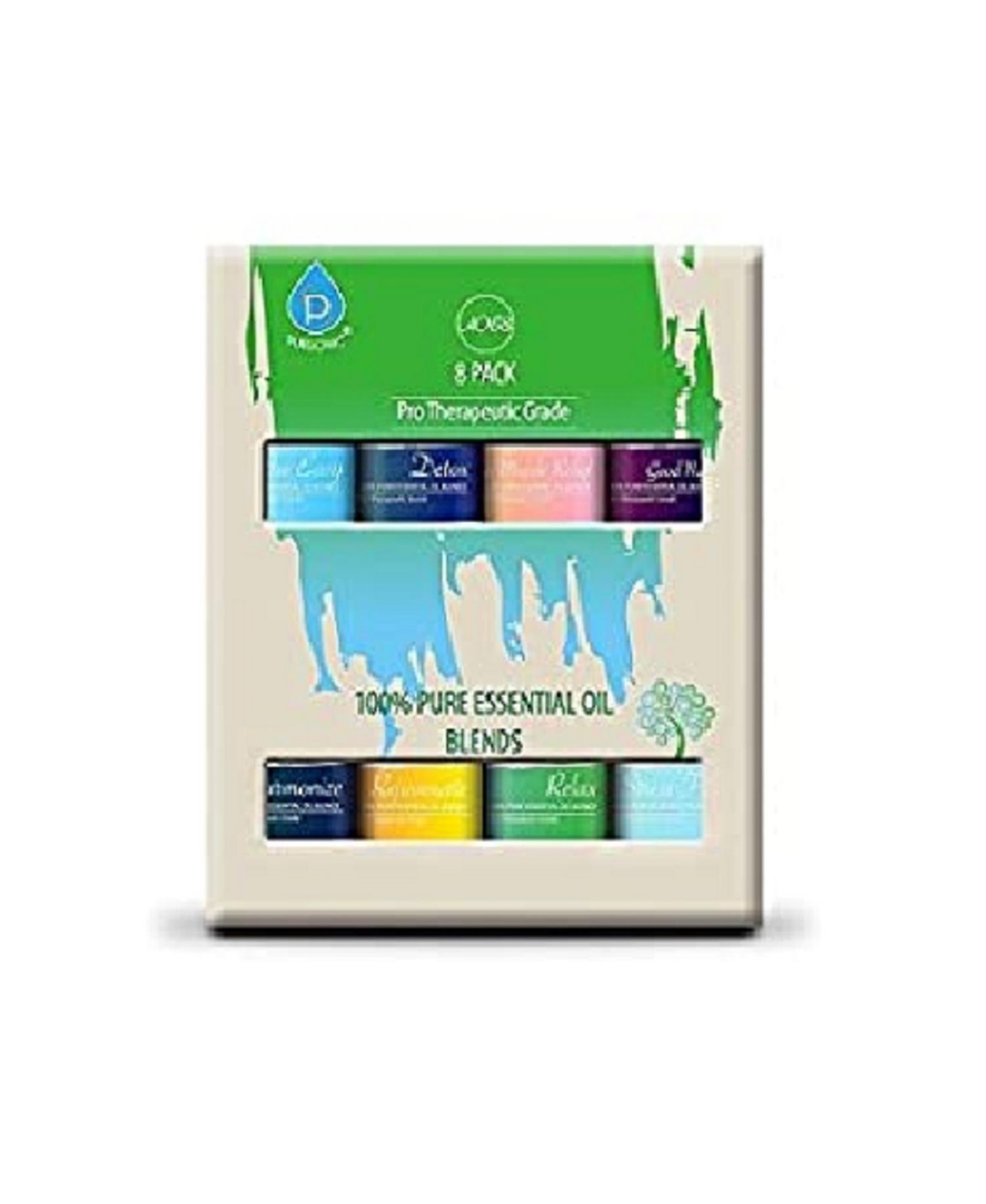 8 Pack 100% Pure Essential Aromatherapy Oils - Natural