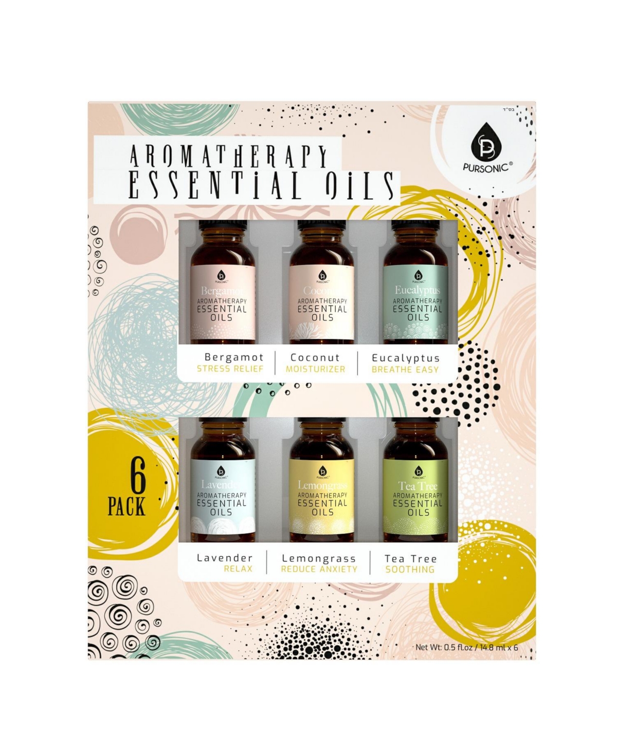 Essential Aromatherapy Oils - 6 Pack Gift Set - Assorted Pre Pack