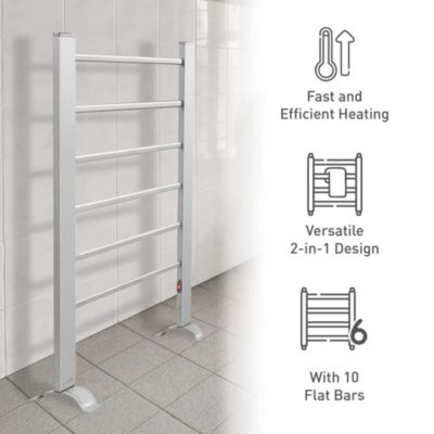 6-Bar Freestanding or Wall Mountable Towel Warmer