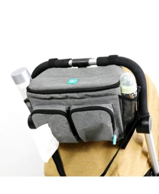 Kids Multi-Compartment Stroller Bag with Adjustable Velcro Straps, Compact & Lightweight Bag for Diapers, Bottles Accessories