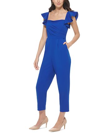 Calvin klein ruffle sleeve jumpsuit shop
