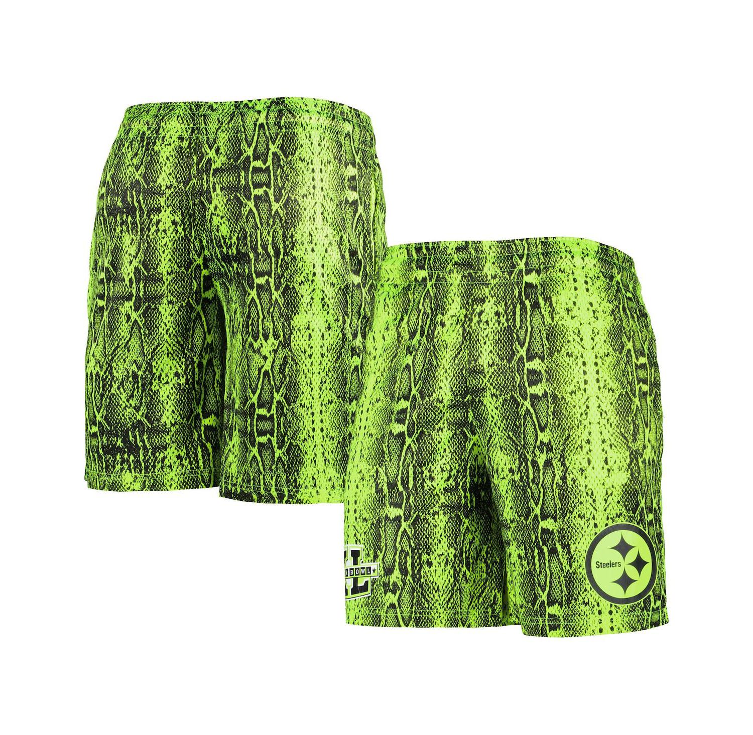 Men's Neon Green Pittsburgh Steelers Summer Pop Shorts