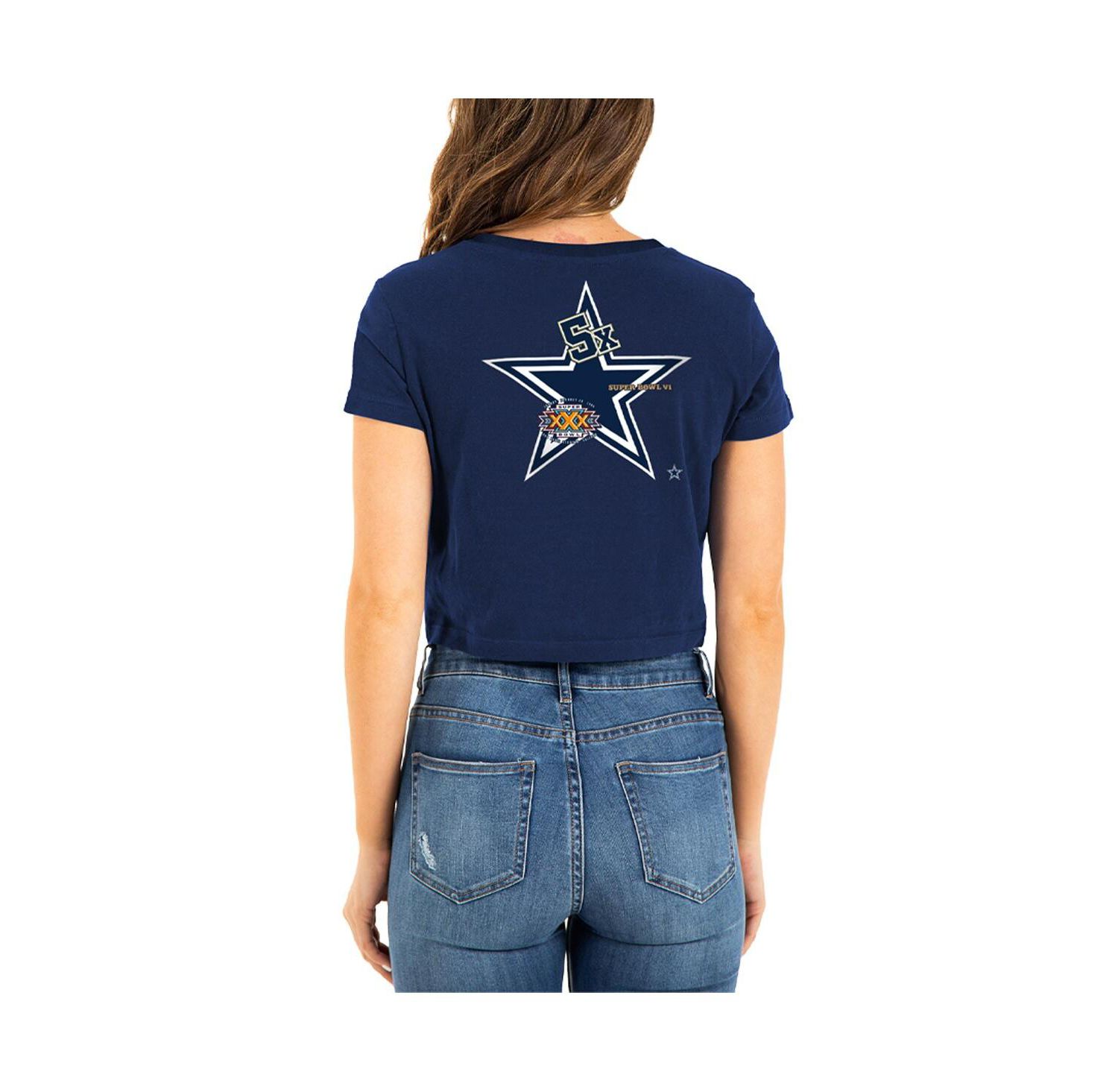 Women's Navy Dallas Cowboys Historic Champs T-shirt