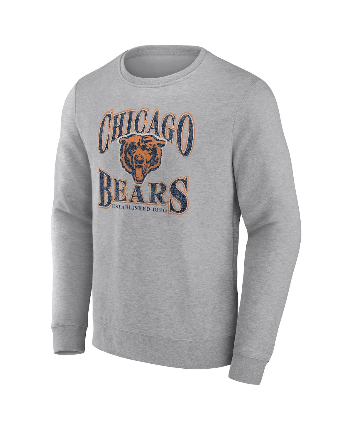 Shop Fanatics Men's  Heathered Charcoal Chicago Bears Playability Pullover Sweatshirt