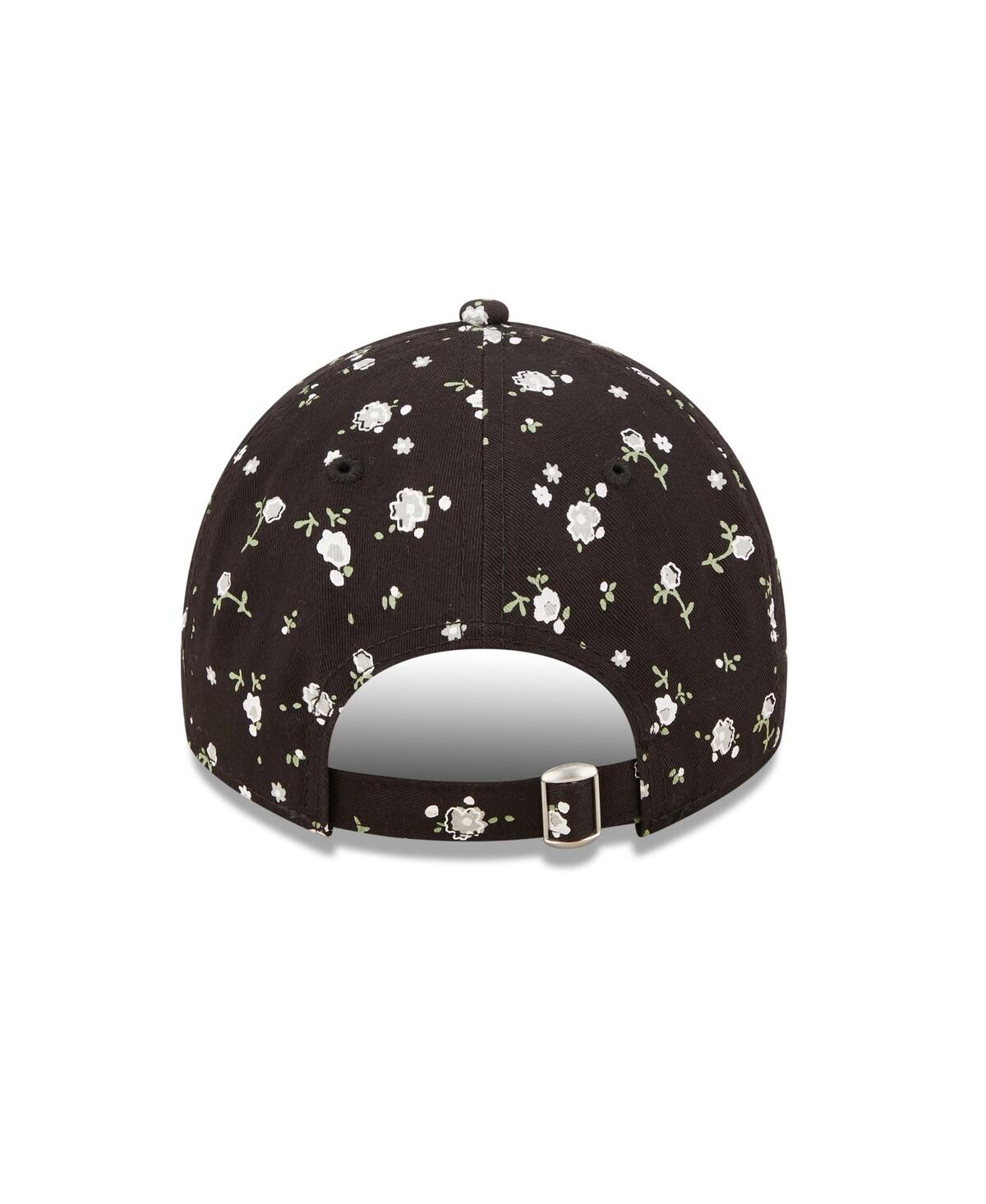Women's New EraLas Vegas Raiders Floral 9Twenty Adjustable Hat - Black