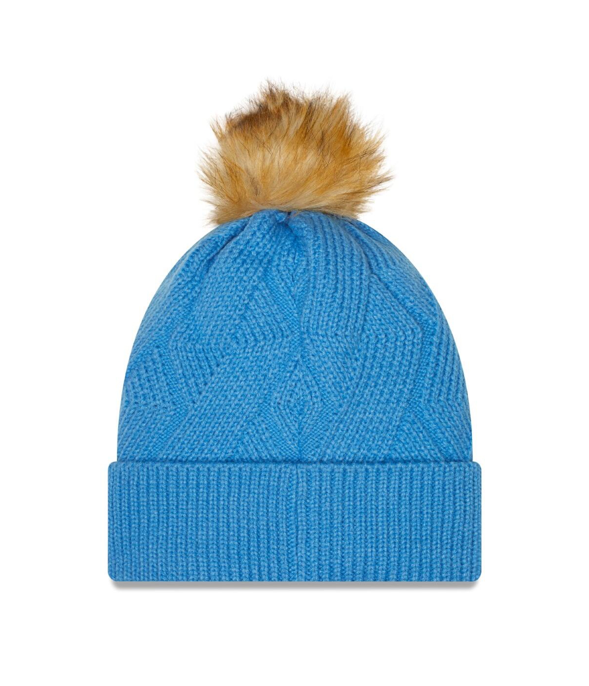New Era Powder Blue Los Angeles Chargers Snowy Cuffed Knit Hat With Pom In Powder Blue