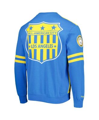 Men's Gold Los Angeles Chargers All Over 2.0 Pullover Sweatshirt