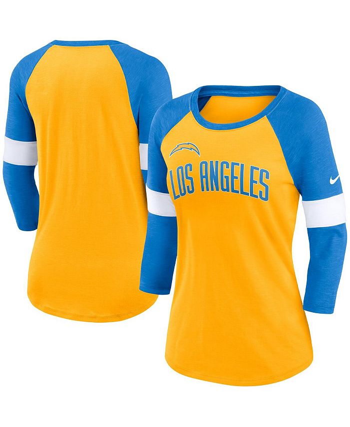 Los Angeles Chargers Nike Dri-Fit Cotton Long Sleeve Raglan T-Shirt - Mens