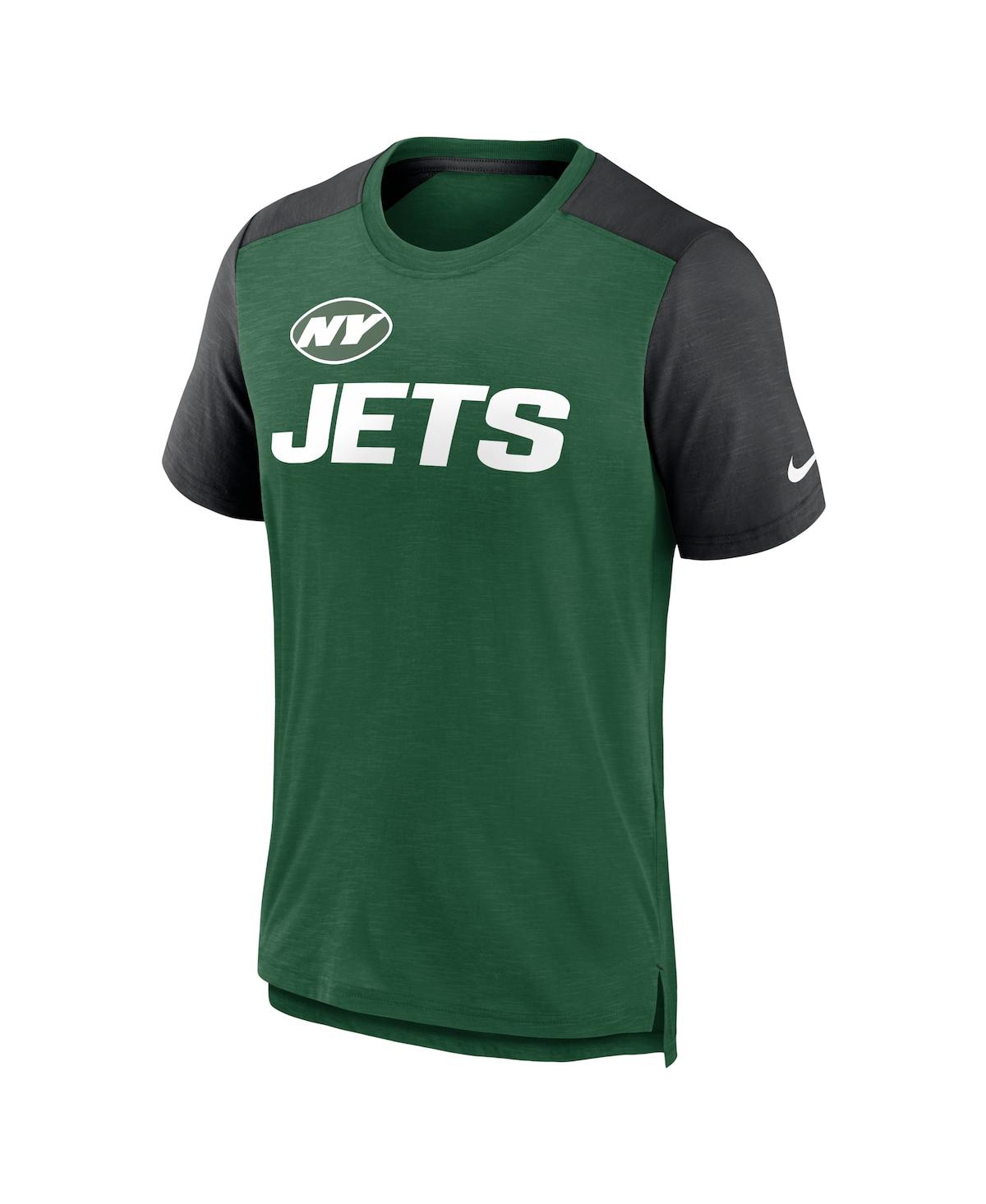 Men's Nike Heathered Black New York Jets Color Block Team Name T-shirt - Heathered Black