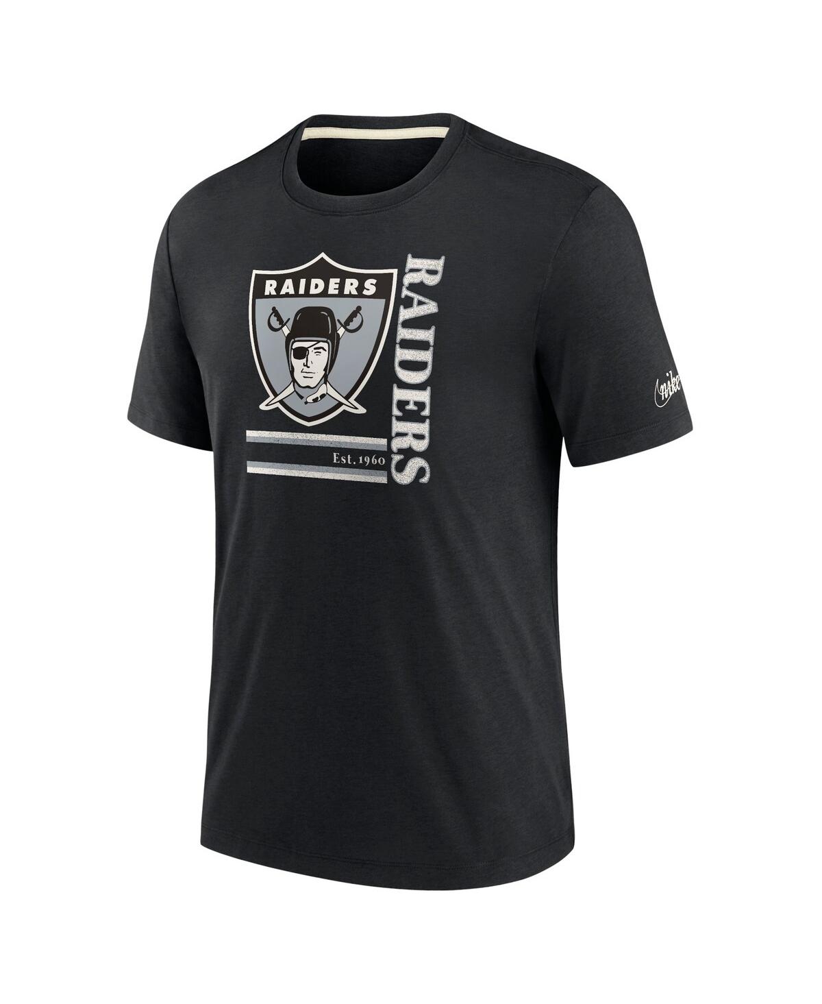 Men's NikeLas Vegas Raiders Wordmark Logo Tri-Blend T-shirt - Black