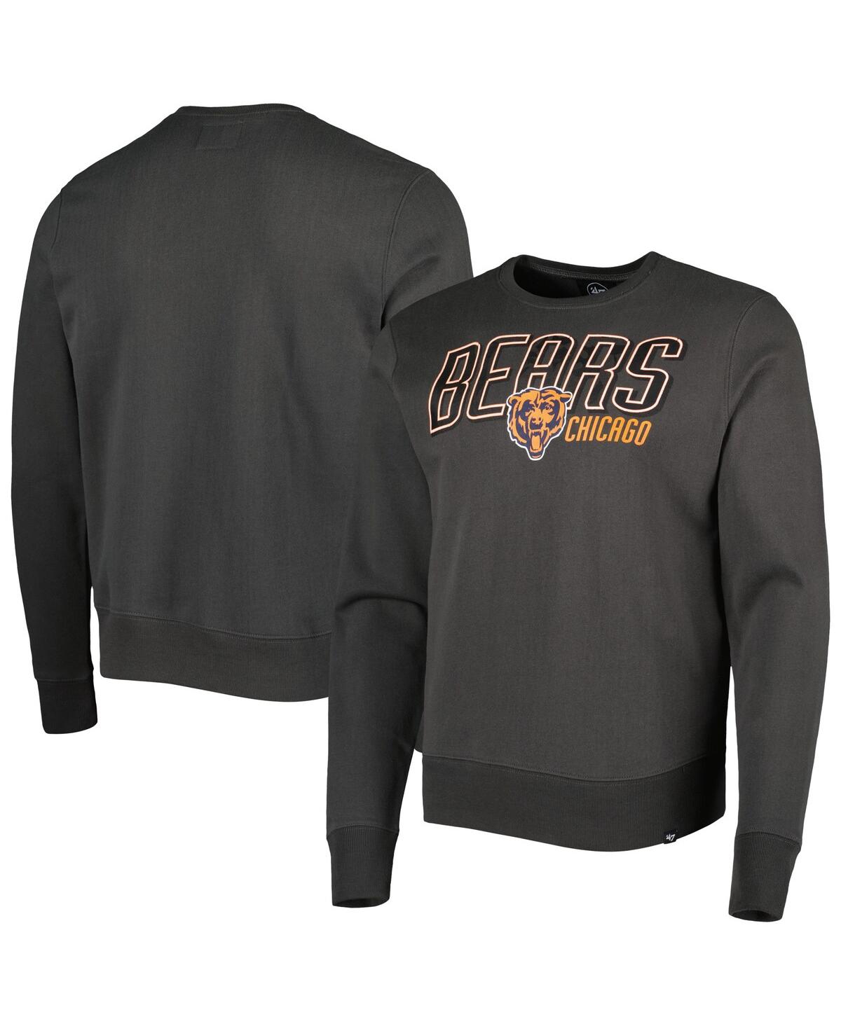 47 BRAND MEN'S '47 BRAND CHARCOAL CHICAGO BEARS LOCKED IN HEADLINE PULLOVER SWEATSHIRT