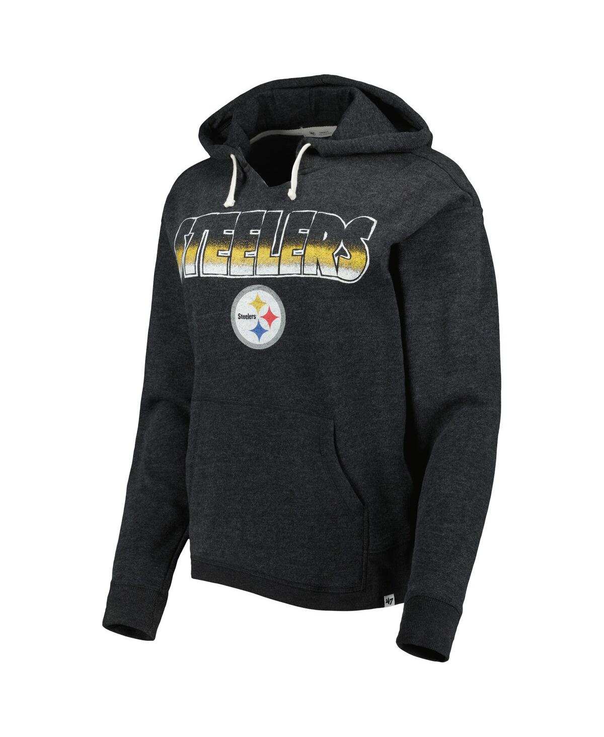 47 BRAND WOMEN'S '47 BRAND BLACK PITTSBURGH STEELERS COLOR RISE KENNEDY PULLOVER HOODIE 