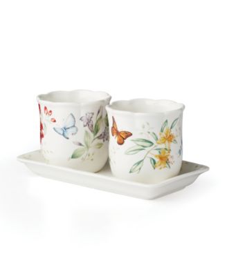 Lenox Butterfly Meadow 3-Piece Herb Pots Tray Set