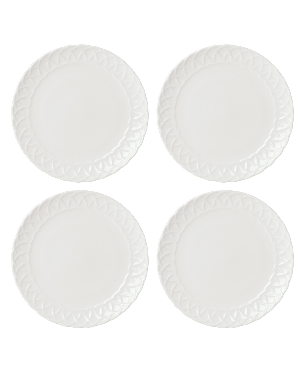 Wicker Creek Accent Plates, Set Of 4 - White