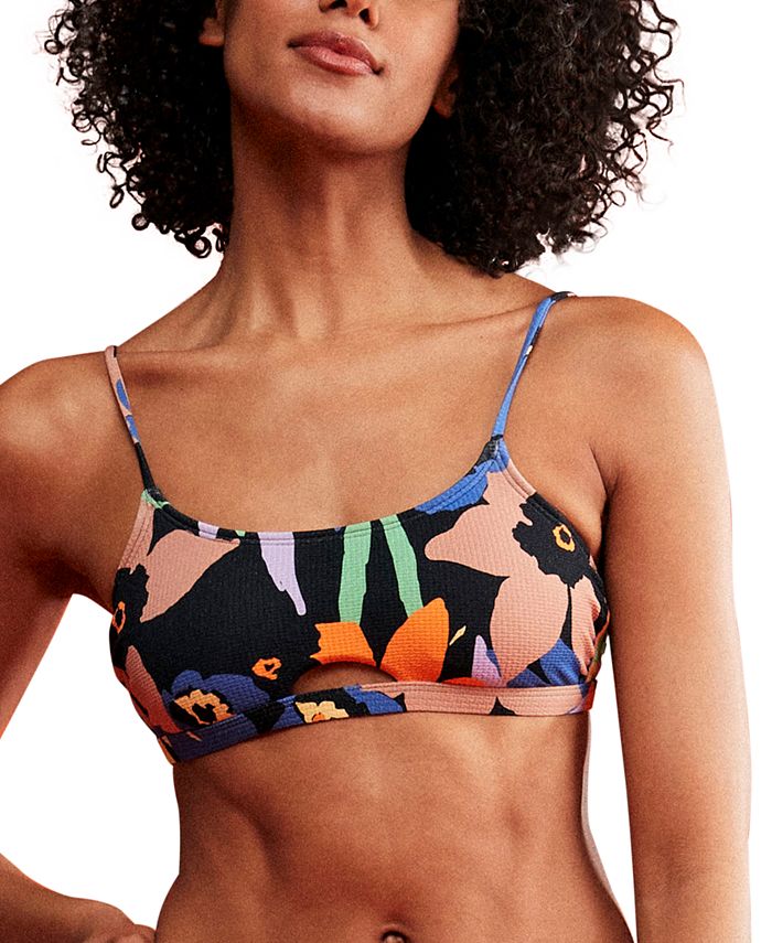 Roxy Juniors' Color Jam Printed Bralette Bikini Top - Macy's