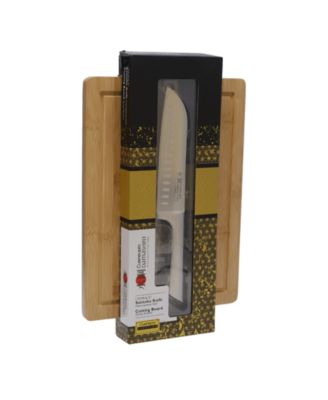 Damashiro 6.5" Santoku & 10"x13.5" Board Set