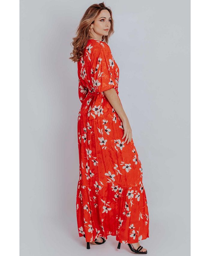 Akalia Swimwear Women's Floral Print Maxi Dress - Macy's