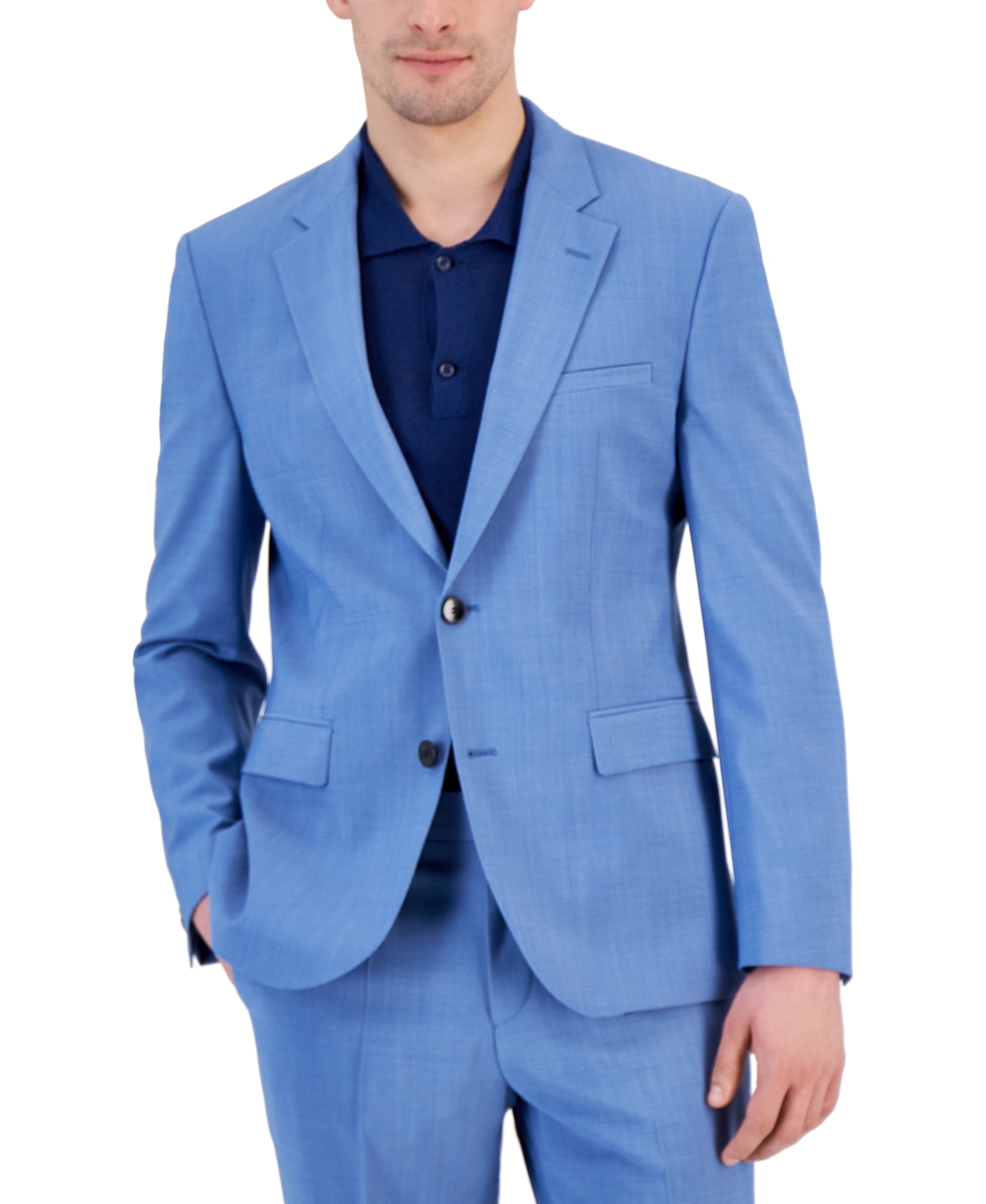 Shop Hugo By  Boss Men's Modern-fit Light Blue Superflex Suit Jacket