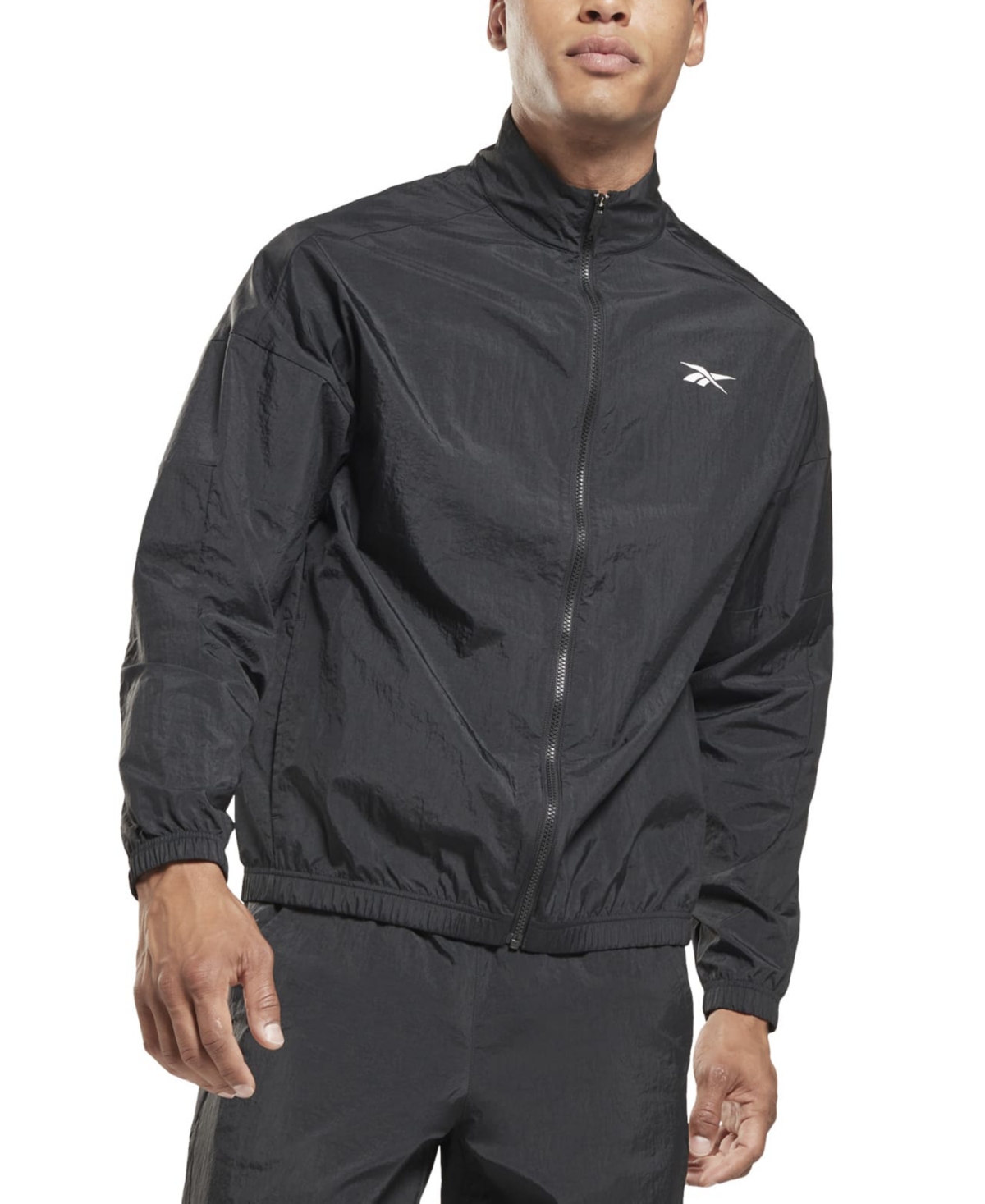 Shop Reebok Men's Training Relaxed-fit Performance Track Jacket In Black