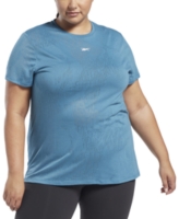 Reebok Plus Size Burnout Training T-Shirt - Steely Blue