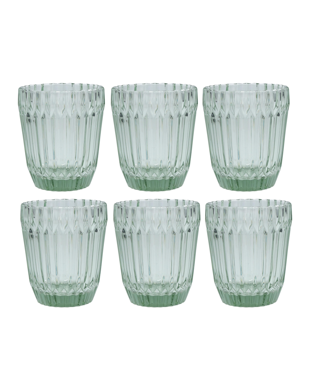 Shop Fortessa Archie Set Of 6 Double Old Fashioned Glasses In Sage Green