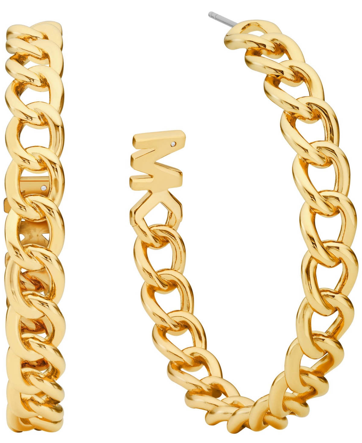 Michael Kors 14k Gold-plated Curb Chain Hoop Earrings