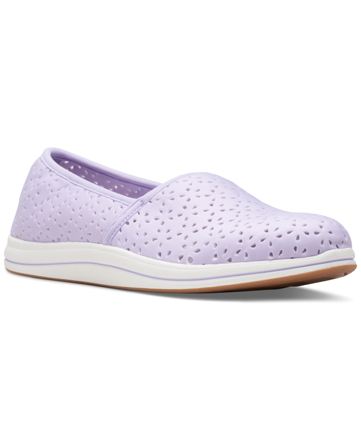 Shop Clarks Women's Cloudsteppers Breeze Emily Perforated Loafer Flats In Lilac