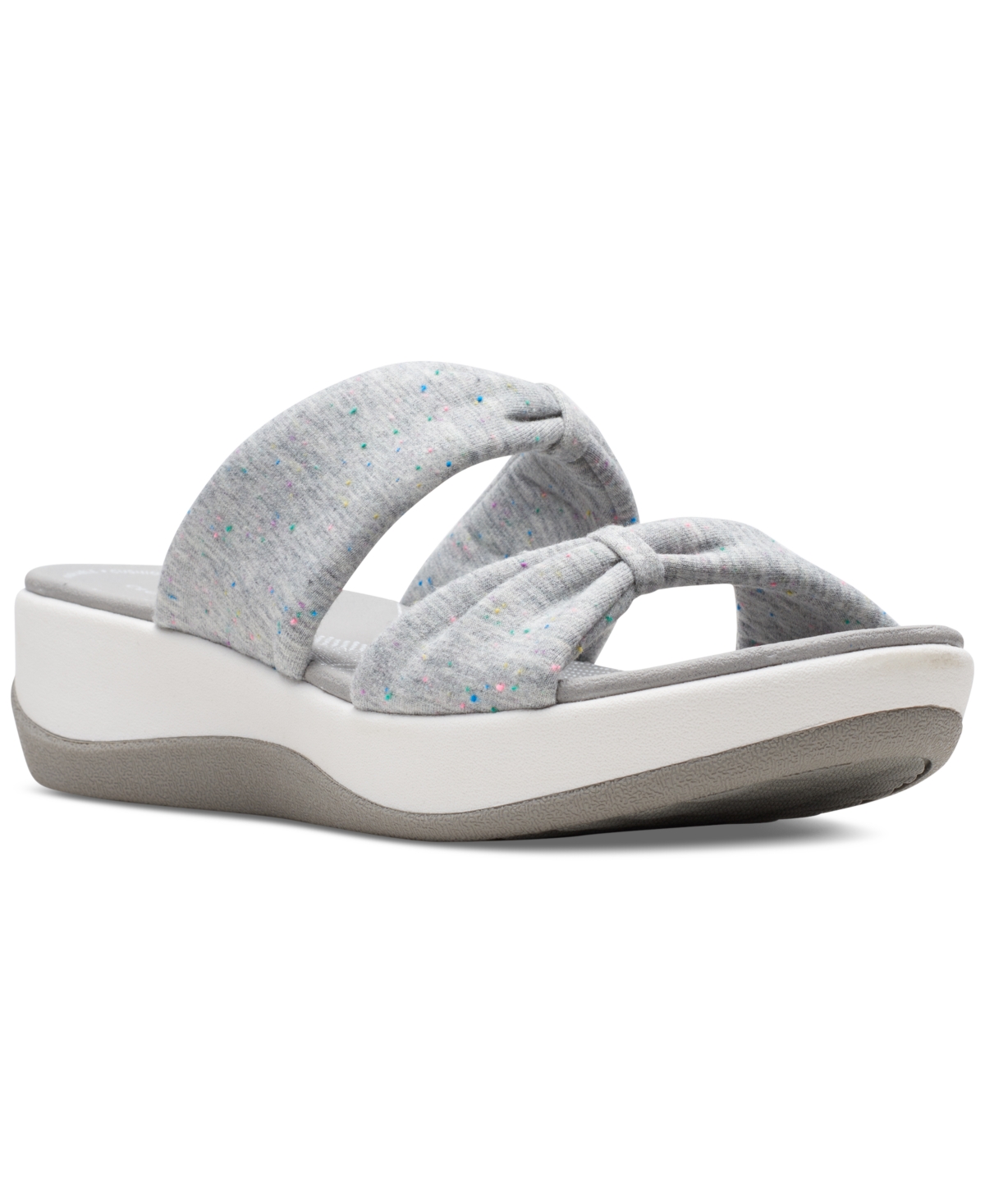 Shop Clarks Women's Cloudsteppers Arla Coast Scrunched-strap Sandals In Grey Texti