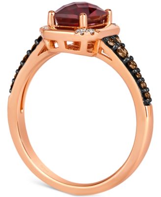 Pomegranate Garnet (1-3/8 ct. t.w.) & Diamond (1/4 ct. t.w.) Ring in 14k Rose Gold