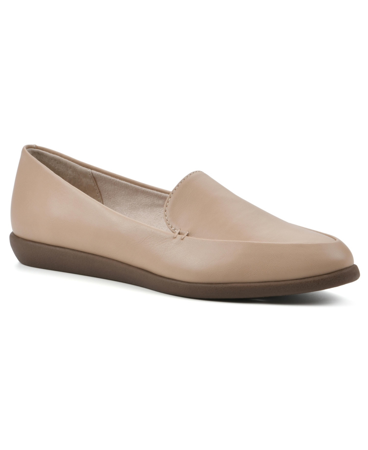 Women's Mint Loafers Shoe - Cream Nubuck- Polyurethane