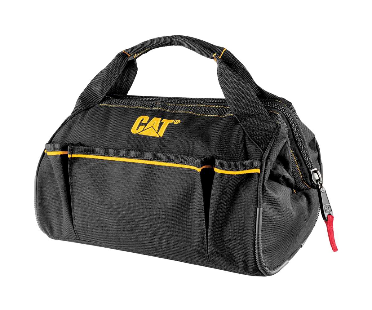 13 Inch Wide-Mouth Zipper Tool Bag with 3 Exterior Pockets