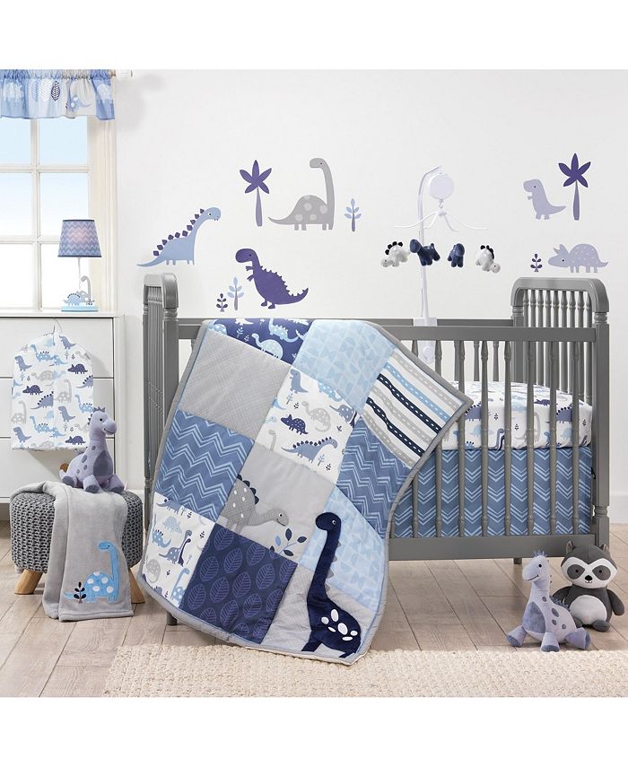 Bedtime Originals Roar Blue/Gray/White Dinosaur 6Piece Nursery Baby Crib Bedding Set Macy's