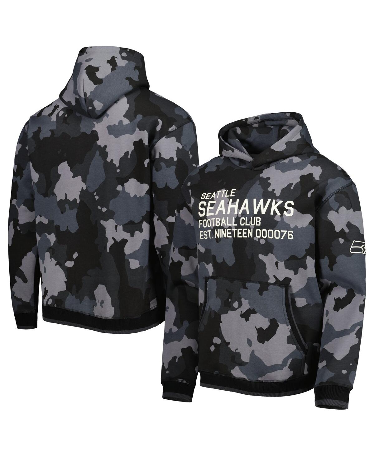 Shop The Wild Collective Men's  Black Seattle Seahawks Camo Pullover Hoodie