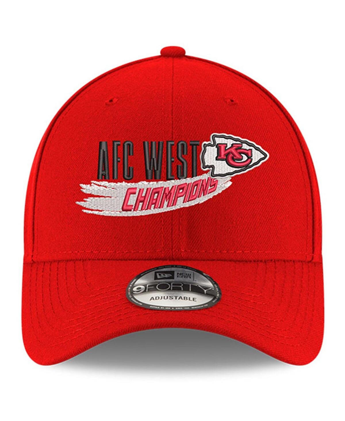 Shop New Era Men's  Red Kansas City Chiefs 2022 Afc West Division Champions 9forty Adjustable Hat