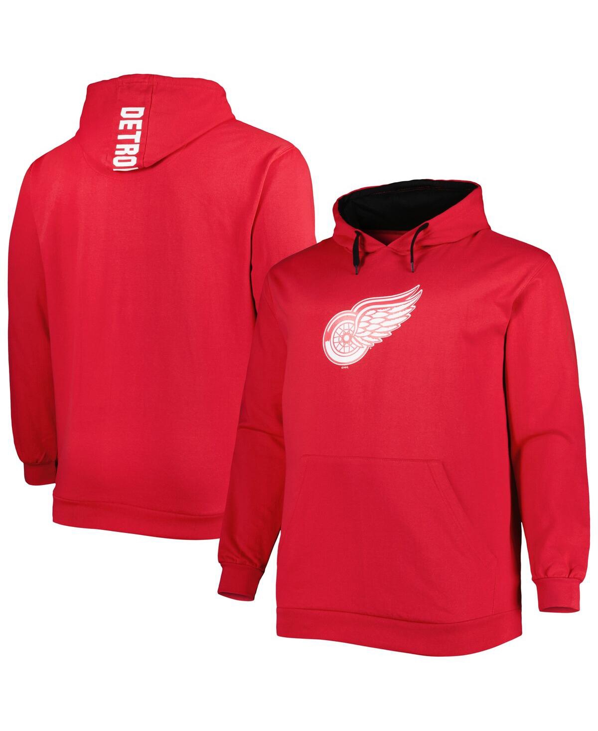 Fanatics Men's Red Detroit Red Wings Big And Tall Fleece Pullover Hoodie