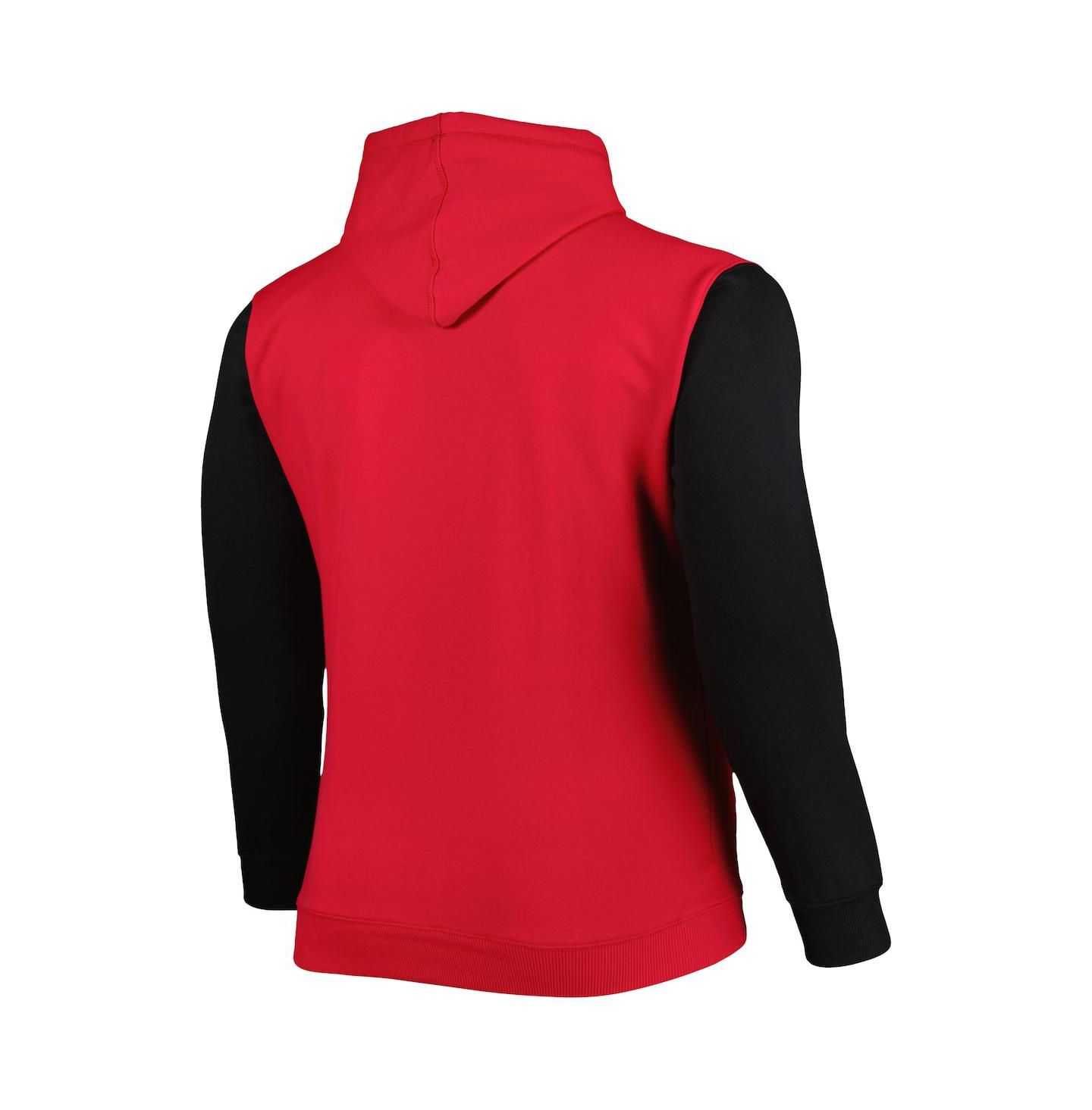 Мужское худи Fanatics Red, Black Chicago Bulls Big and Tall Bold Attack Pullover — фото 2