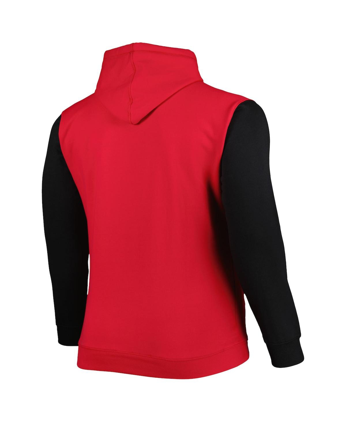 Fanatics Men's  Red, Black Chicago Bulls Big And Tall Bold Attack Pullover Hoodie In Red,black