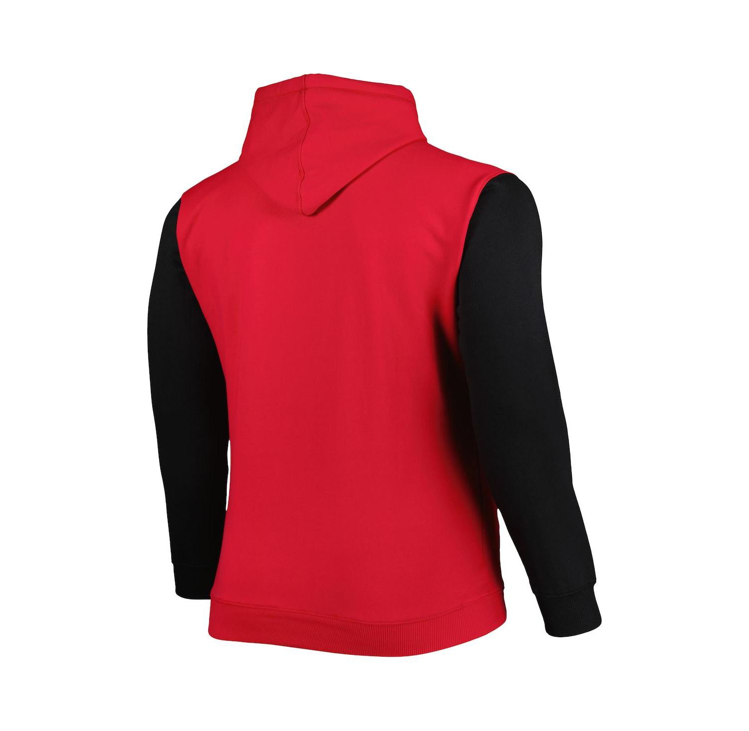 Men's Red, Black Chicago Bulls Big and Tall Bold Attack Pullover Hoodie
