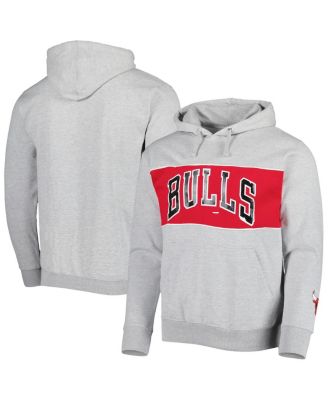 Men's Heather Gray Chicago Bulls Wordmark French Terry Pullover Hoodie