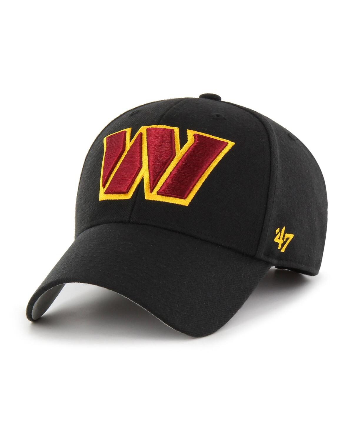 47 Brand Men's ' Black Washington Commanders Mvp Adjustable Hat In Black