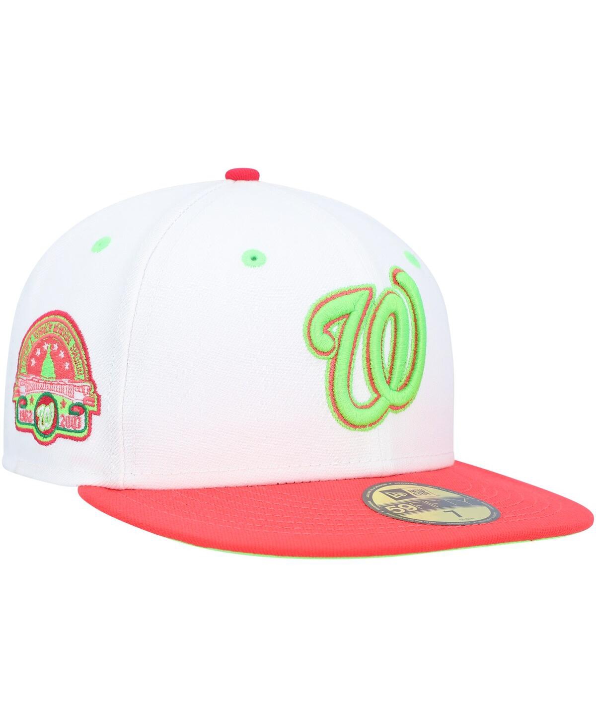 New Era Men's  White, Coral Washington Nationals Robert F. Kennedy Memorial Stadium Strawberry Lolli In White,coral