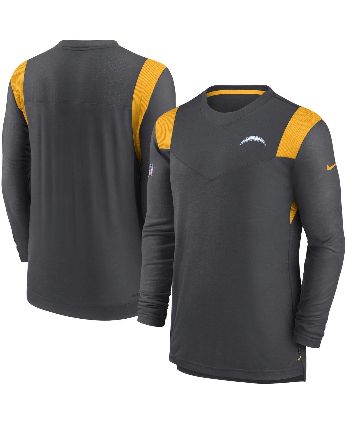 Men's NikeLos Angeles Chargers Sideline Tonal Logo Performance Player Long Sleeve T-shirt - Charcoal
