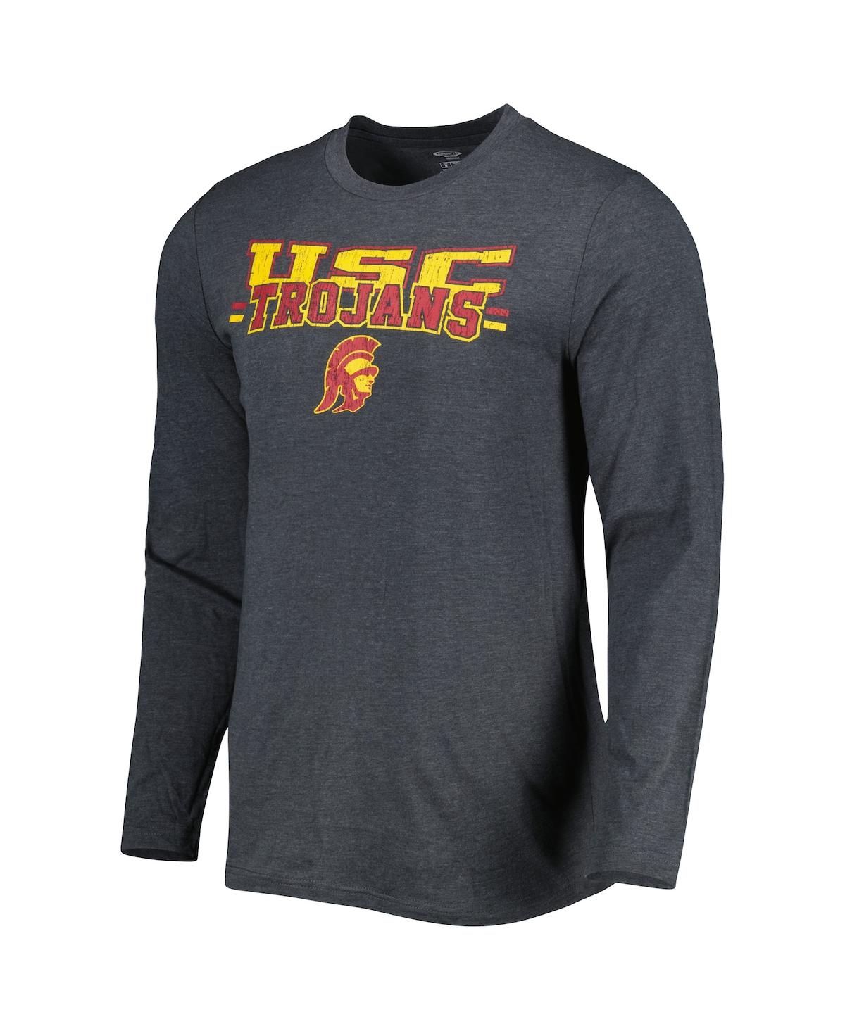 Shop Concepts Sport Men's  Cardinal, Charcoal Usc Trojans Meter Long Sleeve T-shirt And Pants Sleep Set In Cardinal,charcoal