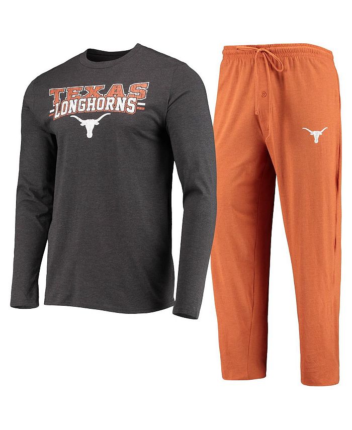 Concepts Sport Mens Texas Orange Heathered Charcoal Texas Longhorns Meter Long Sleeve T Shirt 